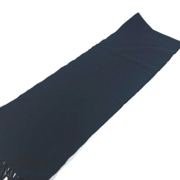 MONCLER logo fringe Scarf wool Black/White - Picture 4 of 9